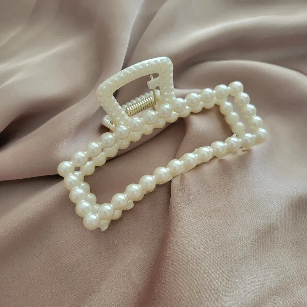 7/$35 Faux Pearl White Hair Claw Hair Clip Gift for Her